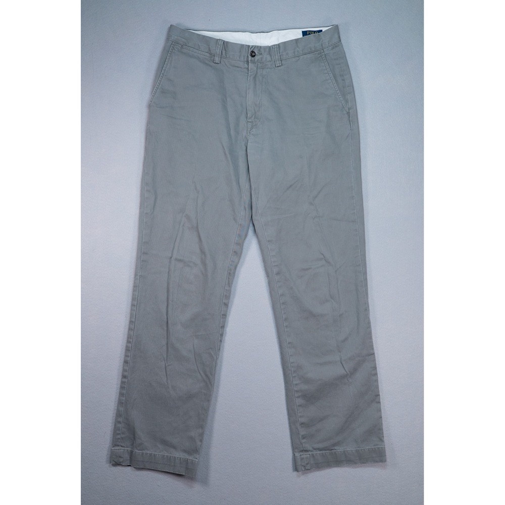 Polo Ralph Lauren Mens 32x32 Classic Fit Chino Pants Gray Cotton Casual Preppy